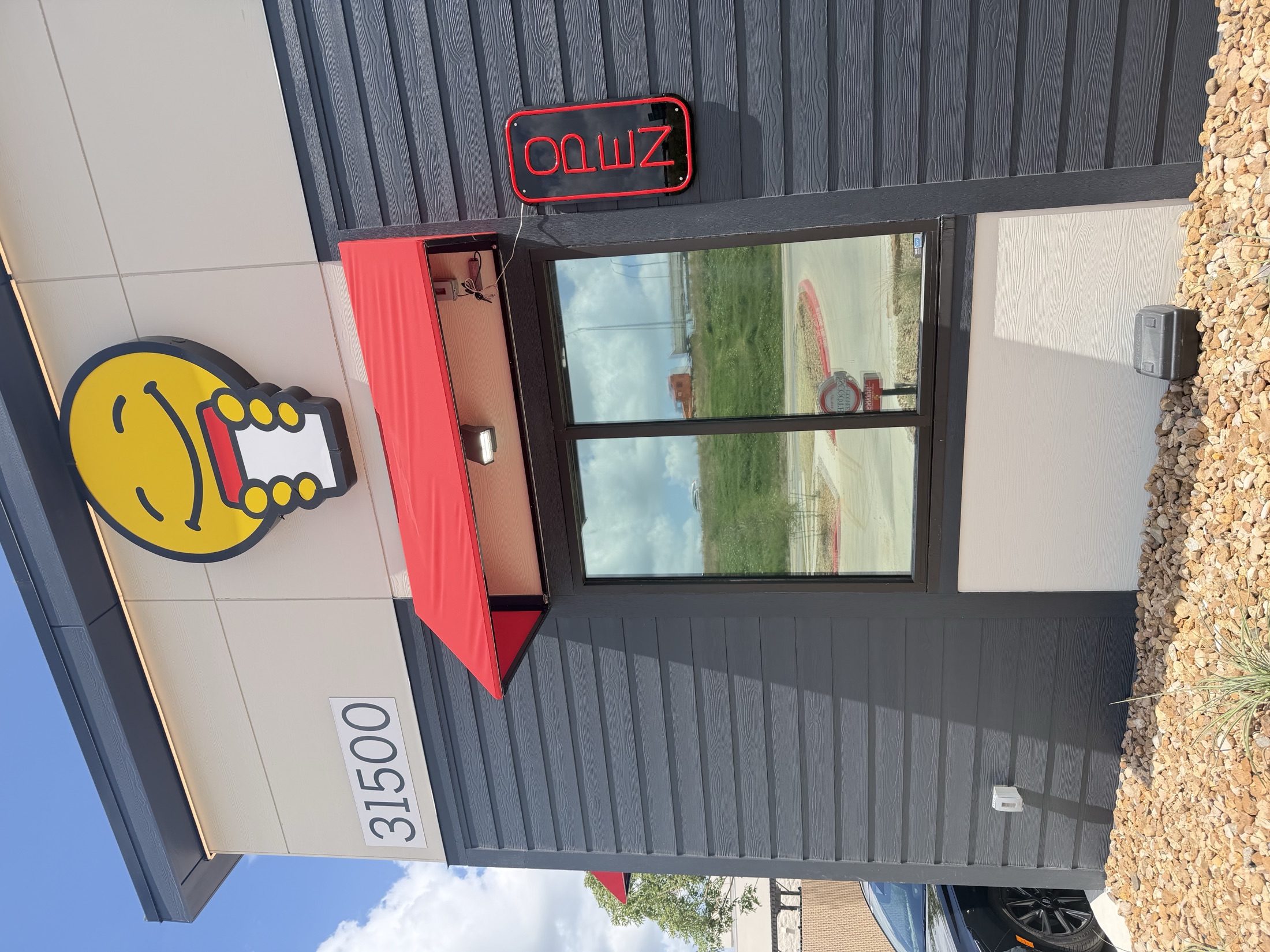 Tinted commercial storefront windows